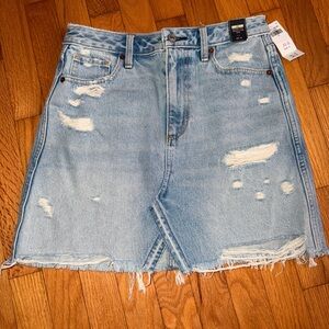 Abercrombie & Fitch Light Blue Distressed Mini Skirt